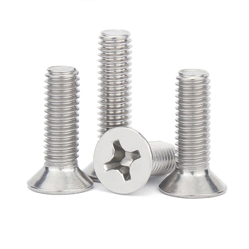 5/10/50p M1 M1.2 M1.4 M1.6 M2 M2.5 M3 M3.5 M4 M5 M6 M8 304 Stainless Steel Cross Phillips Flat Countersunk Head Screw Bolt GB819