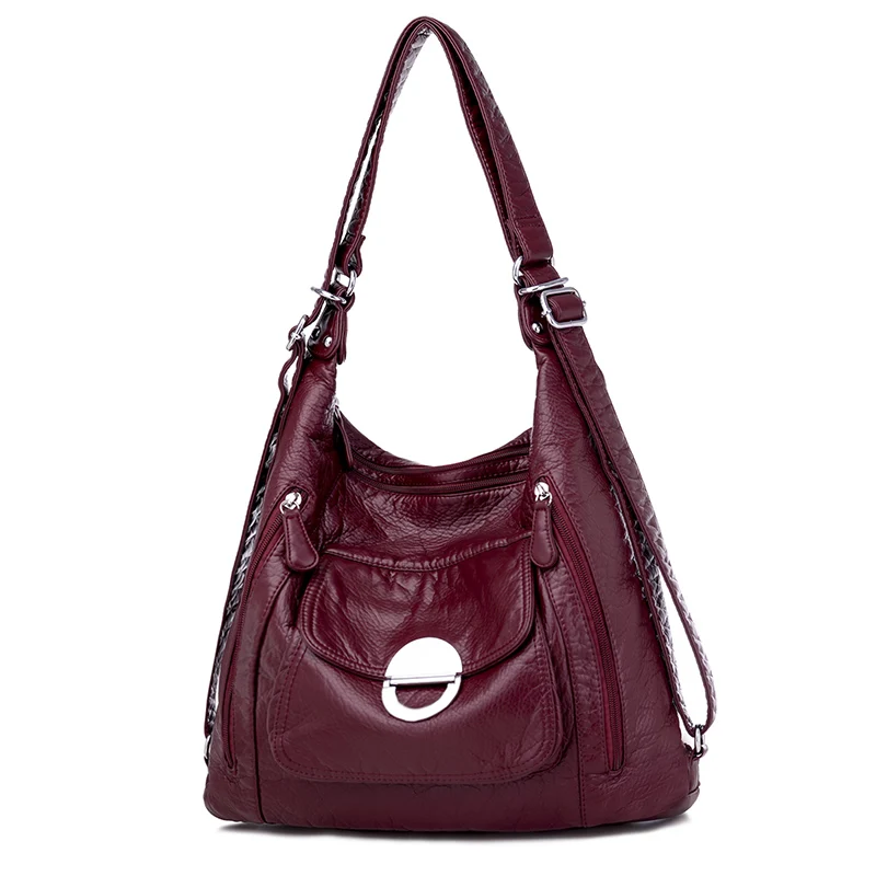 Annmouler torba na ubrania dla kobiet duża pojemność torba na ramię miękka Pu skóra Crossbody torba kieszenie torebka damska Tote torebki
