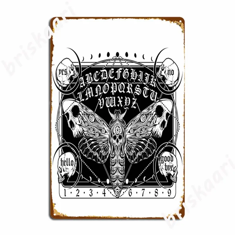 Ouija Board Death Moth Ouija Board Metal Signs Wall Mural Wall Designing Wall Plaque Tin sign Posters