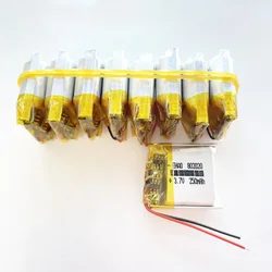 10 sztuk 802020 3.7V 250mAh akumulator litowo polimerowy Lipo do Mp3 GPS długopis z funkcją nagrywania Bluetooth symulacji Robot skaner