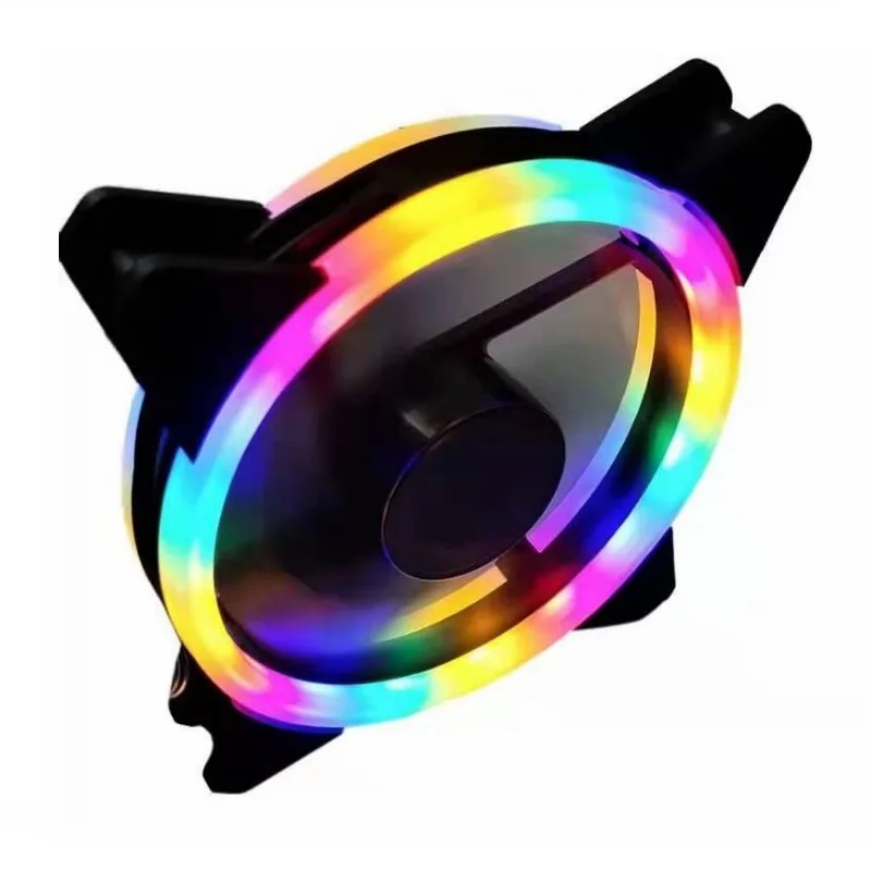 Colorful Flash LED Case Fan 120mm Silent Sleeve Bearing 4pin 3pin Desktop PC Computer Cooling CPU Radiators
