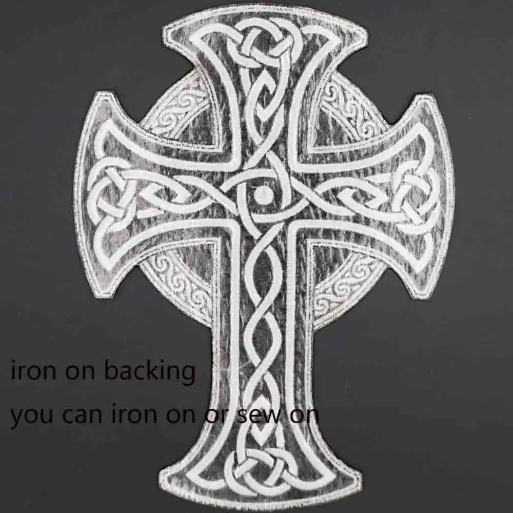 Large Cross Iron On Patch Embroidered Applique Sewing Label Punk Biker Patches Clothes Stickers Apparel Accessories Badge