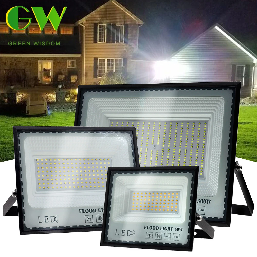 

50W 100W 200W 300W LED Flood Light AC 220V Outdoor Floodlight Spotlights IP66 Waterproof Super Bright LED Street Lamp for Garden