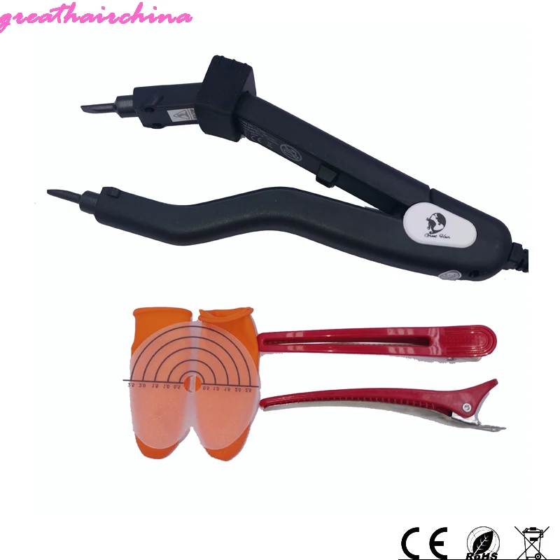 Greathairchin Most Popular  Adjustable Temperature 220℃ Mini Heating Tip Hair Extension Iron Keratin Bonding Tools