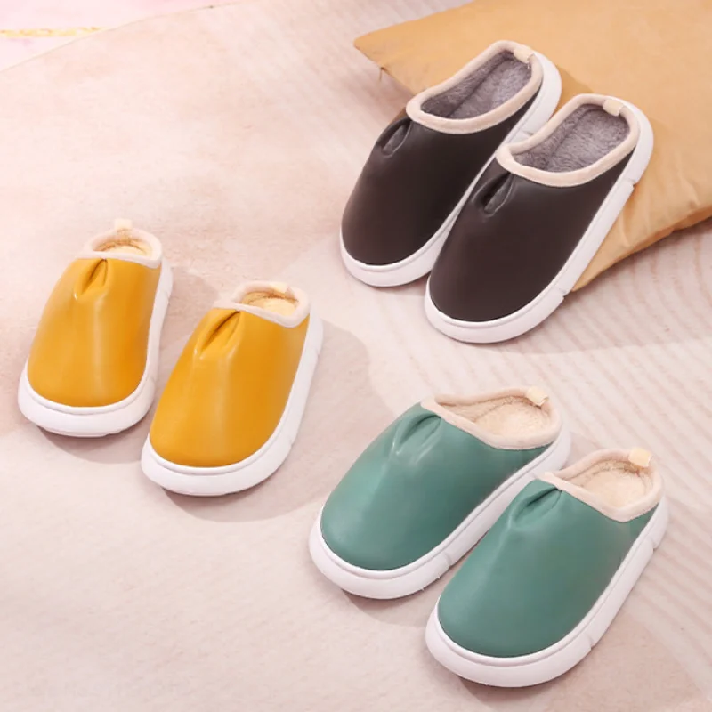 شاومي الشتاء الدافئة أفخم النعال للرجال النساء للجنسين سميكة وحيد زوجين أحذية المنزل مقاوم للماء خفيفة الوزن القطن النعال جديد