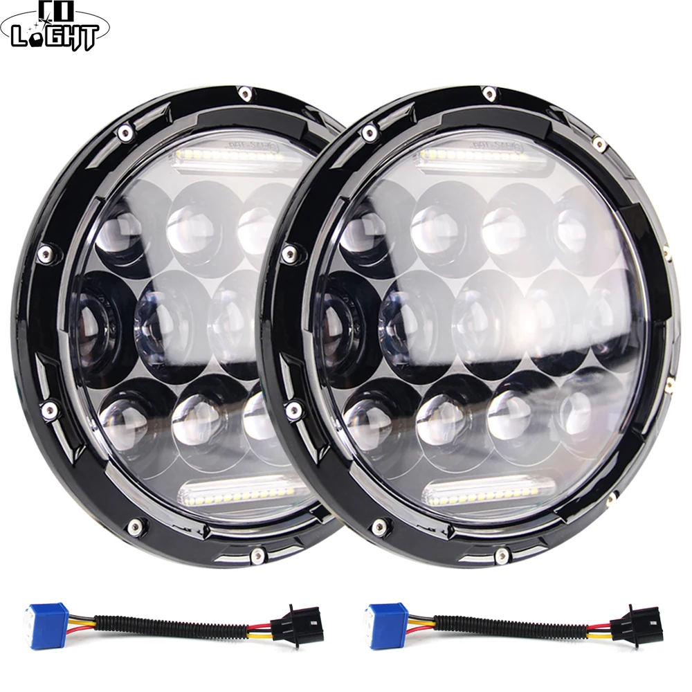 CO LIGHT 7 inch Led Headlight Offroad 4x4 110W with Halo Ring Hi/Lo 12V 24V LED DRL 7