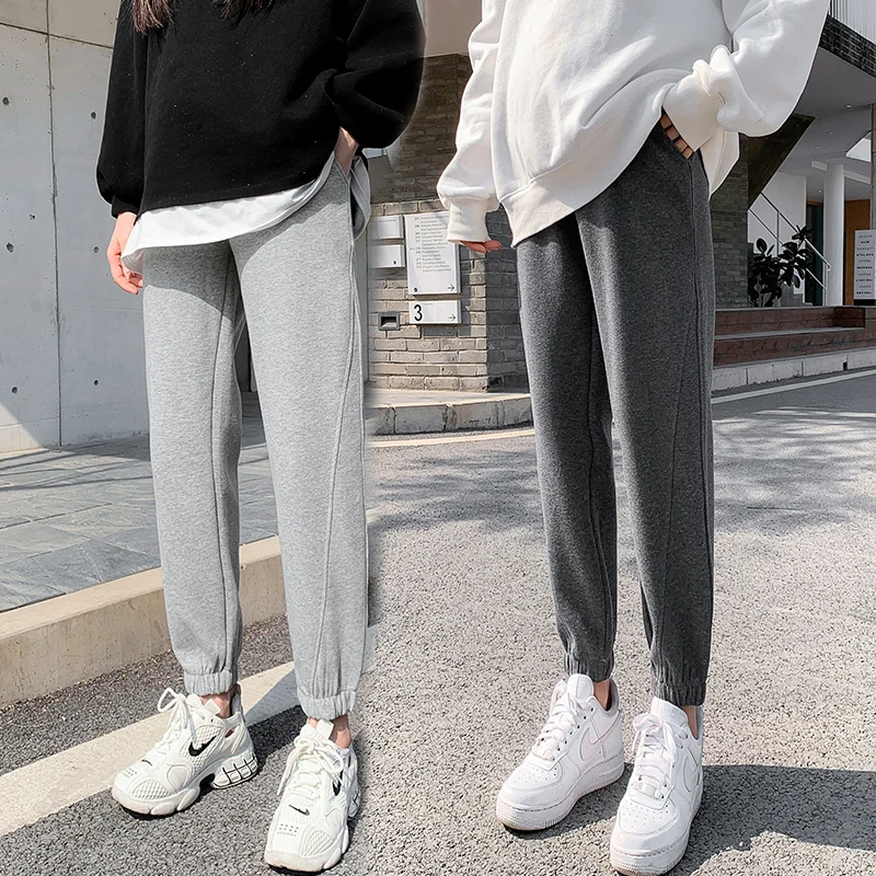 8245# Spring Autumn Maternity Pants High Waist Belly Clothes for Pregnant Women Sports Casual Pregnancy Jogger Trousers