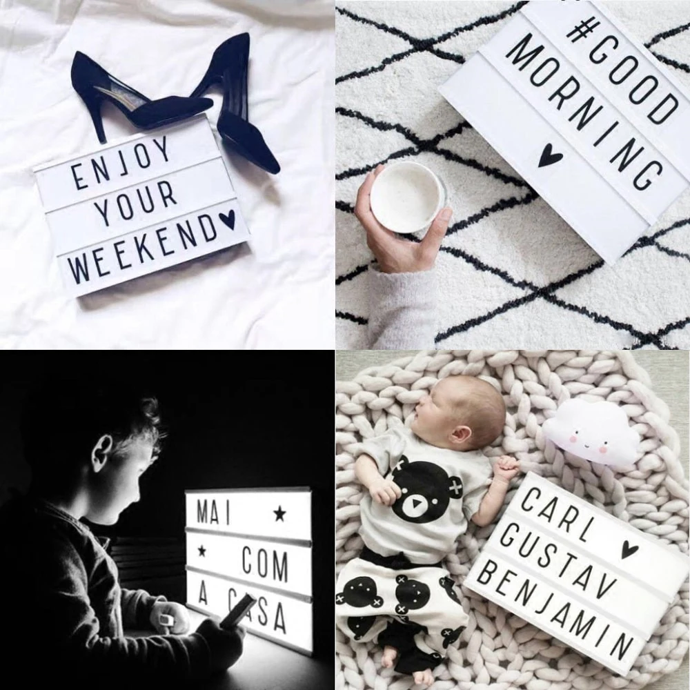 Aimkeeg A4 A6 Size LED Combination Night light Box USB AA Battery DIY Letters Cards Decoration Lamp Message Board Lightbox