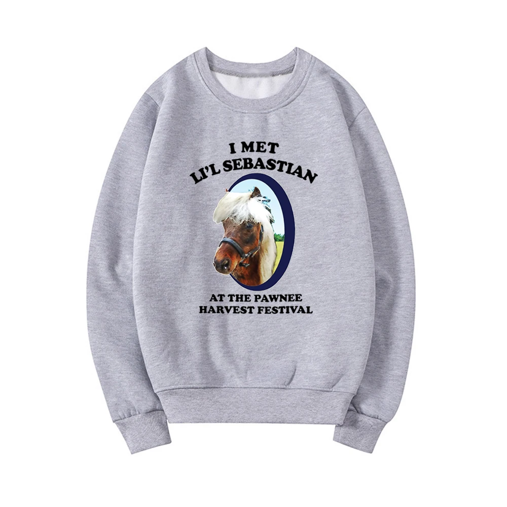 I Met Lil Sebastian Sweatshirt Pawnee Harvest Festival Television Parks and Recreation Sweatshirts Unisex Funny Graphic Hoodie