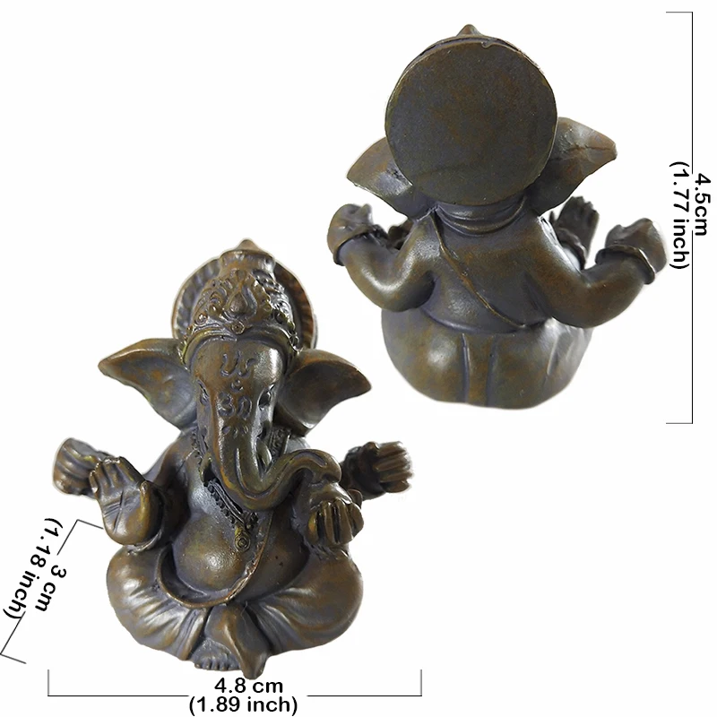 Steinfarbene Ganesha-Statue Buddha Elefant Hindu-Gott Skulptur Figuren Heim Zen-Garten Außendekoration Landschaftsornamente – Detail 1