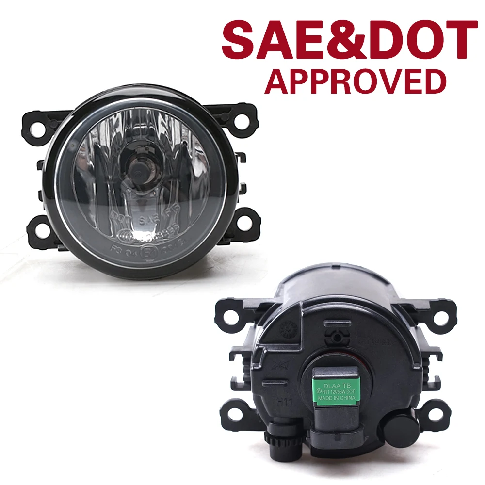 For Renault Sandero Logan Megane Symbol 2018-2020  Front Fog Lights Car Styling Spot Light Fog Lamps Black panel With