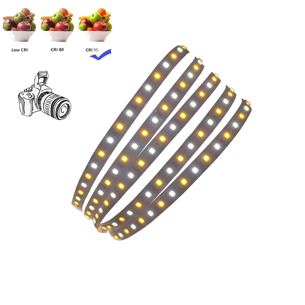 3Years Warranty CRI 95 CCT 24V LED Strip Lights For Bedroom No-waterproof 120LED/m Length 5m Width 8mm Cut Unit 10cm