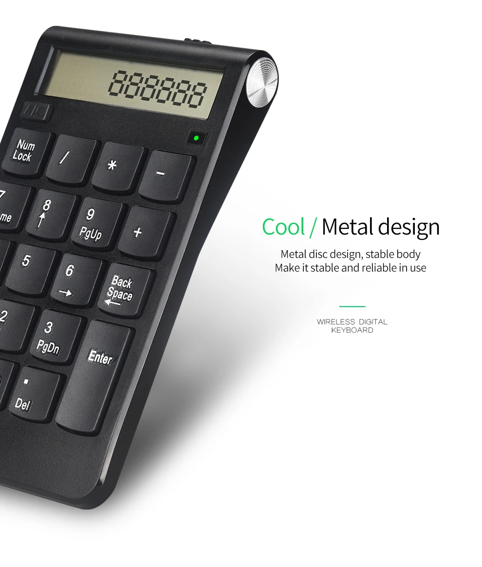 Wireless 2.4G Usb Number Calculator with Digital Display Rechargeable One Handed 19 Keys Numeric Smart Keypad Hot Sale Newest