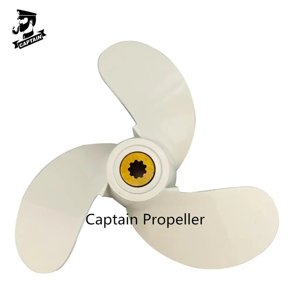 Captain Propeller 7 1/4x6 Fit Yamaha Outboard Engines 2.5HP 3HP Aluminum 9 Tooth Spline RH 6L5-45943-01-EL 2 and 4 Strokes