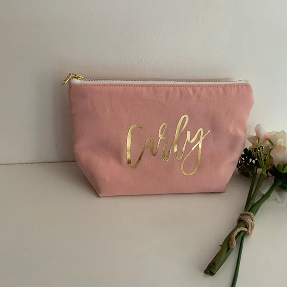 Personalized  Bachelorette  party  Cosmetic  Bag  Bridesmaid   Cosmetic  Bag , Bridesmaid  Gift ,cutom Blush Pink  MakeUp Bag ,