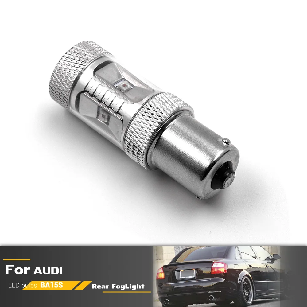 1Pc P21W 1156 BA15S LED Rear Fog Light Bulb For Audi A1 A3 A4 B5 B6 B7 B8 A6 C5 C6 C7 A8 Tail Fog Bulb Lamps Canbus No Error