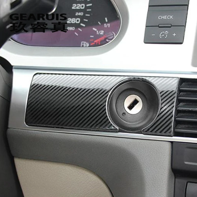 Car Styling For Audi A6 C5 C6 Dashboard Keyhole Decorative Frame Air Vents Panel Covers Carbon Fiber Stickers Trim Accessories