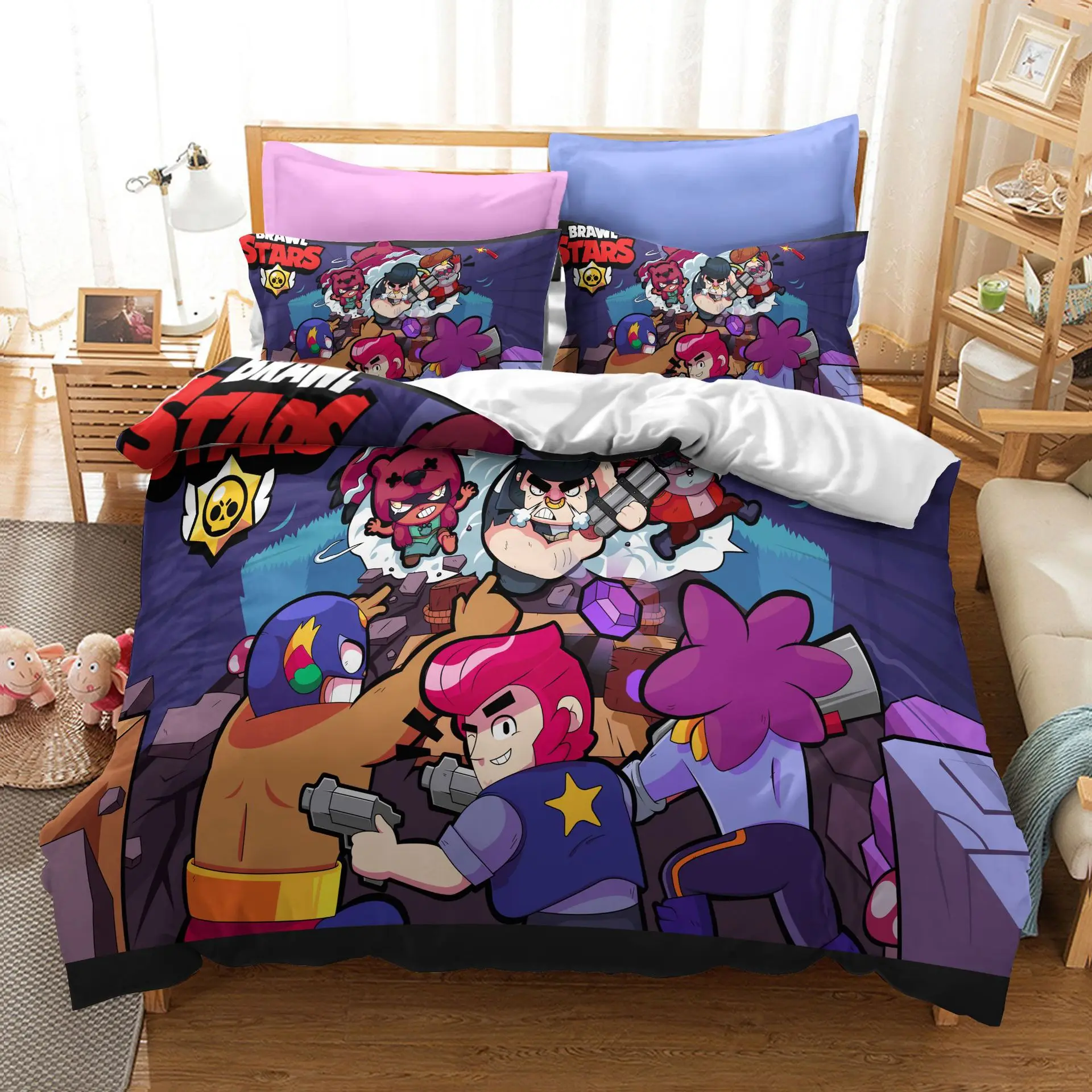 Shelly Nita Game Duvet Cover Pillowcase Bedding Set Single Twin Full Size for Kids Adults Bedroom Decor