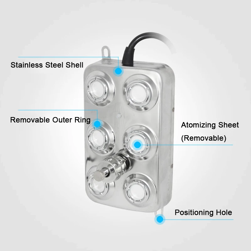 DOROSIN umidificatore ad ultrasuoni parti spruzzatore 6 teste 3kg/h industria nebulizzatore spruzzatore in acciaio inox paesaggio nebbia Maker