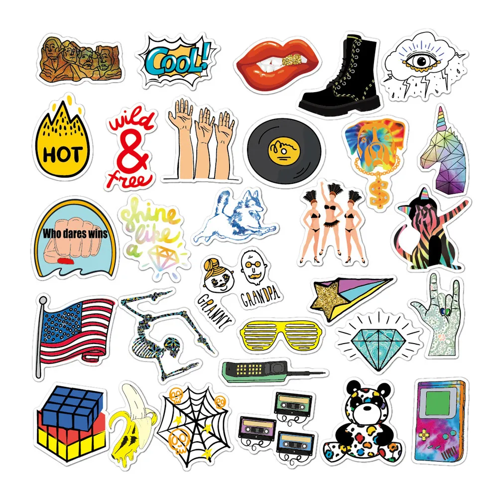 Cute Vsco Stickers for Water Bottles 30 Pack Laptop Stickers Trendy Aesthetic Stickers for Guitar Computer Car Stickers for Kids