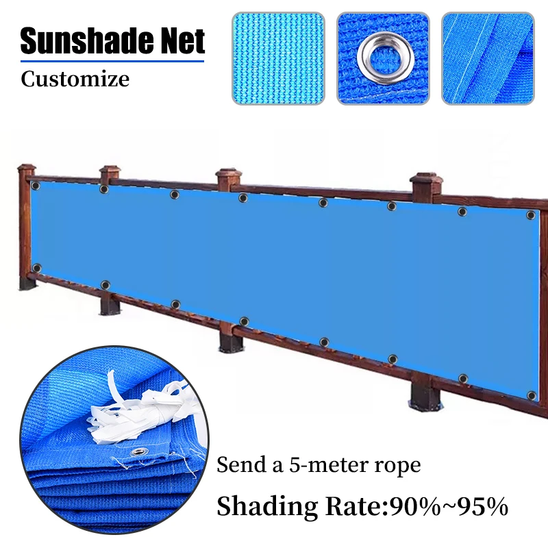 

Blue Anti-UV HDPE Sunshade Net Outdoor Awning Garden Plant Sunscreen Shade Cloth Carport Shade Cover Swimming Pool Shading Net