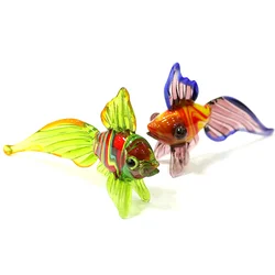 Colorful Murano Glass Tropical Fish Figurine Ornament European Style Cute Sea Animal Small Statue Home Desk Aquarium Decor Gifts