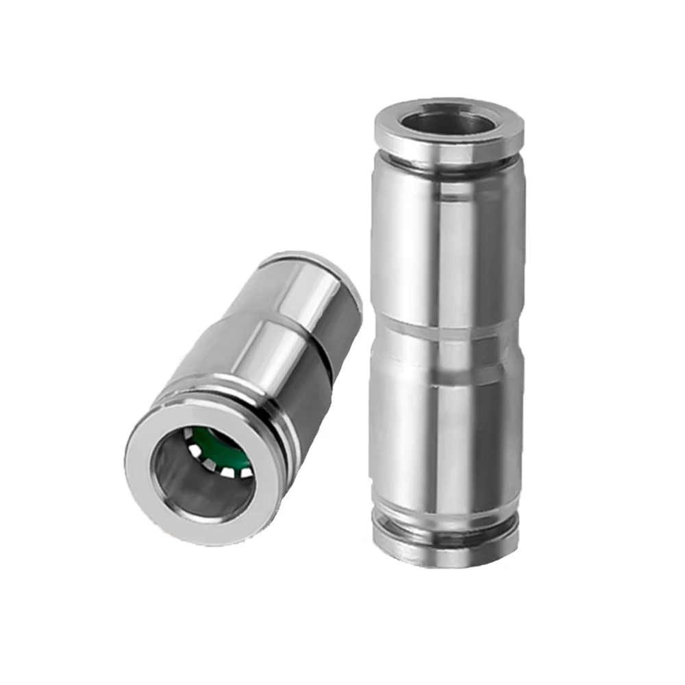 Pu Pg Pneumatische Connector 304 Roestvrij Staal 4Mm 6Mm 8Mm 10Mm 12Mm 14Mm 16mm Buitendiameter Quick Connector Release Luchtpijp