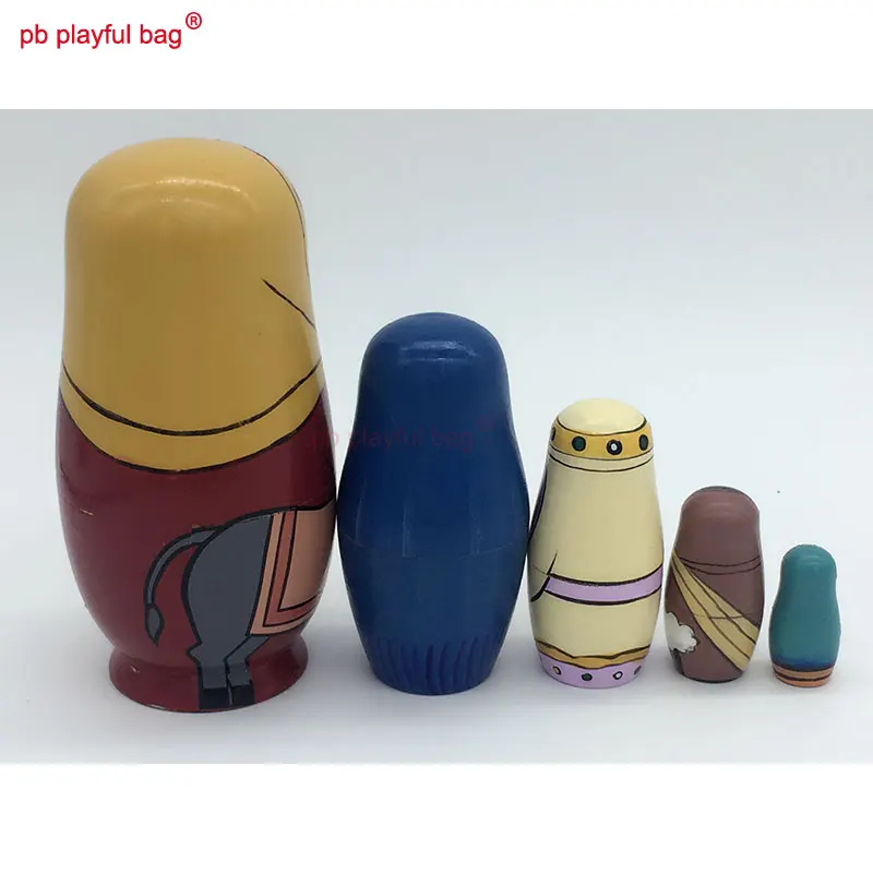 PB Playful bag Five layer horse Hugger Russian dolls wooden DIY toy set crafts Valentine's Day creative novelty gift HG85