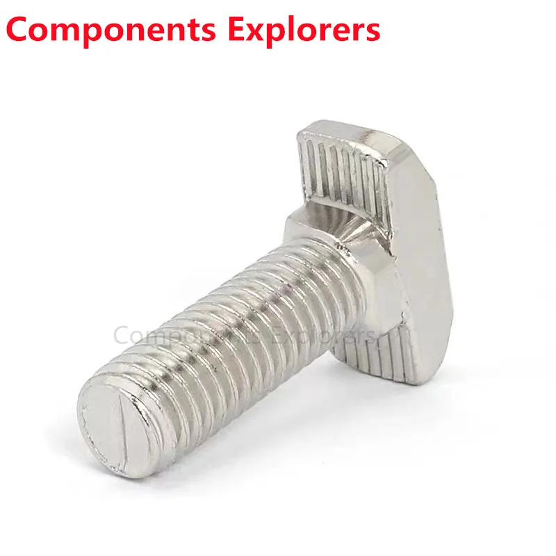 EU 20/30 Series M5 M6 M8 Hammer Head T-Bolt Screw Nickel Plating L=10/12/16/20/25/30mm T Bolts Fastener For Aluminum Profiles