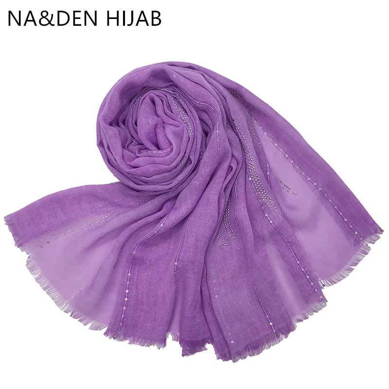 

Hot rhinestone Long head muffler Women popular scarves Islamic bandana Ladies wraps Solid plain shalws Muslim hijab 10pcs/lot