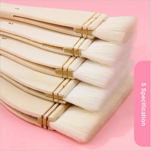 Imagen 2 del producto Pincel de lana para pintura al óleo de acuarela, 1 piezas, pincel artístico de madera acrílica con mango largo, herramienta de limpieza para el hogar y la pared