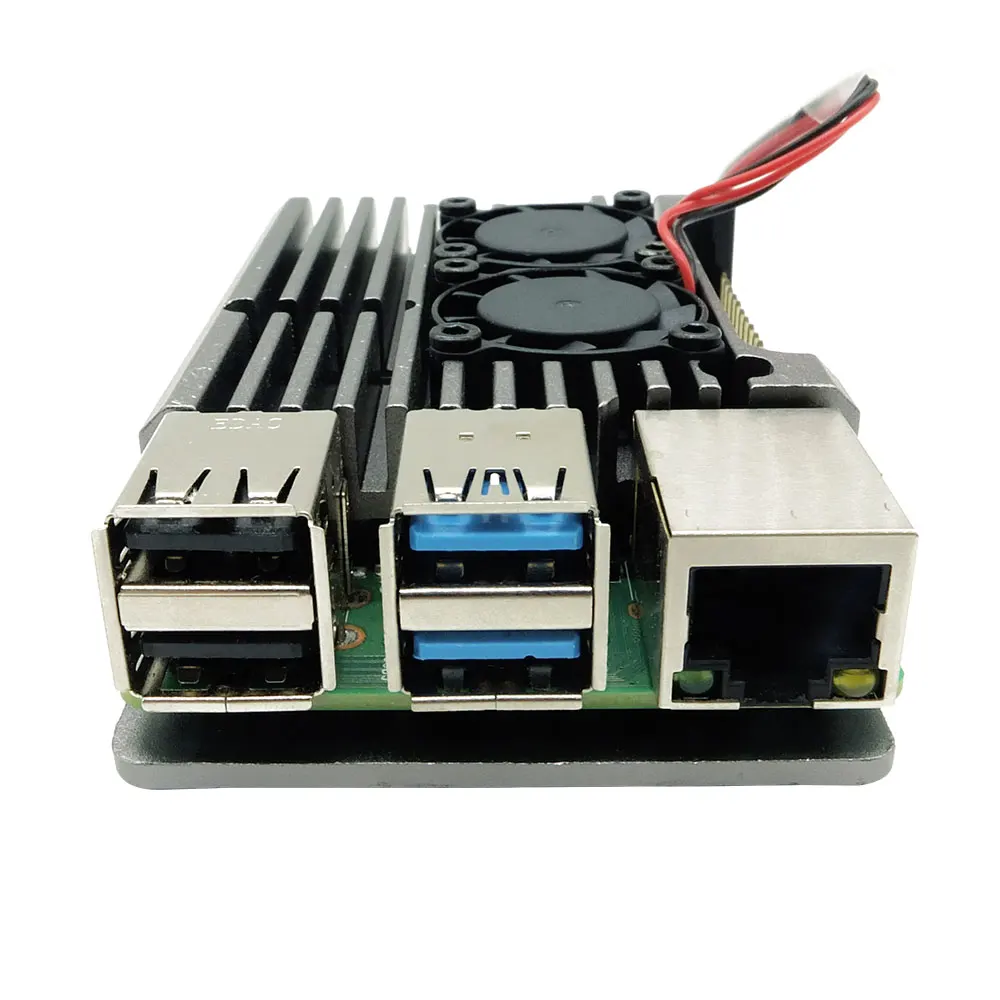 Dual Fan Raspberry Pi 4 Modell B Aluminium Metall Fall Mit Super Zwei lüfter + Kühler Geeignet Für Rpi