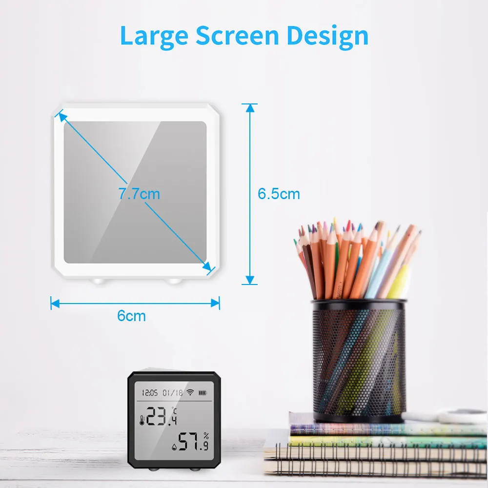 Tuya WIFI Temperature Humidity Sensor WIth LCD Display Indoor Smart Home Hygrometer Thermometer Detector Support Alexa Google