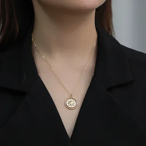 Silvology 925 Silver Sterin Moon Vòng cổ sol ban đầu cameo đôi mặt tình bạn cổ vũ trang sức bali trang sức bali 6 Bán bạc chính Bali 925 - 3