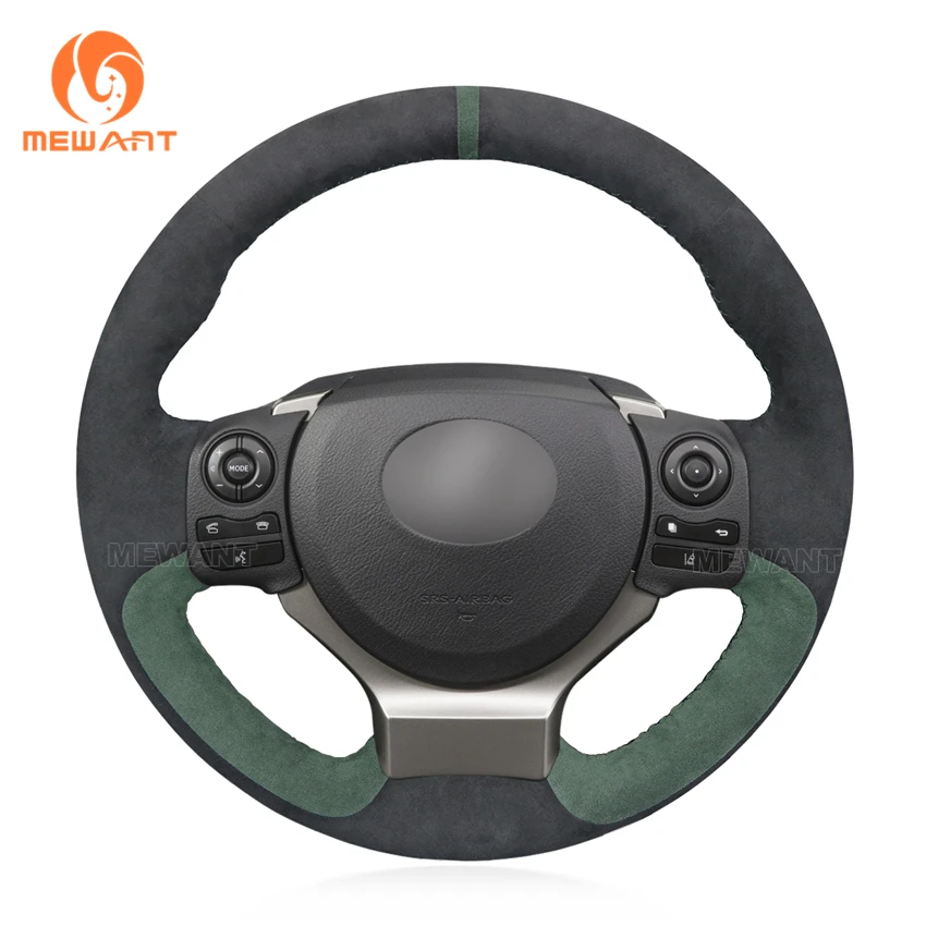 

MEWANT Alcantara Dark Gray Car Steering Wheel Cover for Lexus IS 200t 220d 300h 250 300 350 F Sport RC CT 200h NX 2013 2014-2021