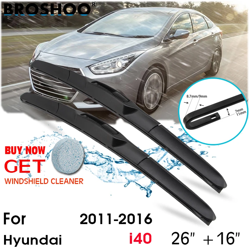 

Car Wiper Blade Front Window Windscreen Windshield Wiper Blades J hook Auto Accessories For Hyundai i40 26"+16" 2011-2016