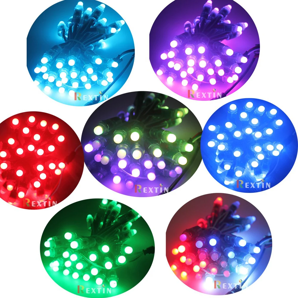 12mm WS2811 2811 IC Full Color RGB LED Pixels Module String Light IP68 waterproof 5V 12V Holidays Christmas Festival lamp 50PCS