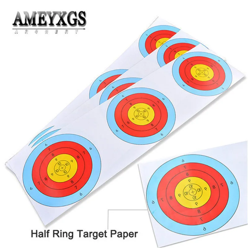 

20pcs 16*58cm Triple Target Paper Diameter 6cm 5 Ring Target Papers For Archery Darts Catapult Shooting Aim Training Accessories