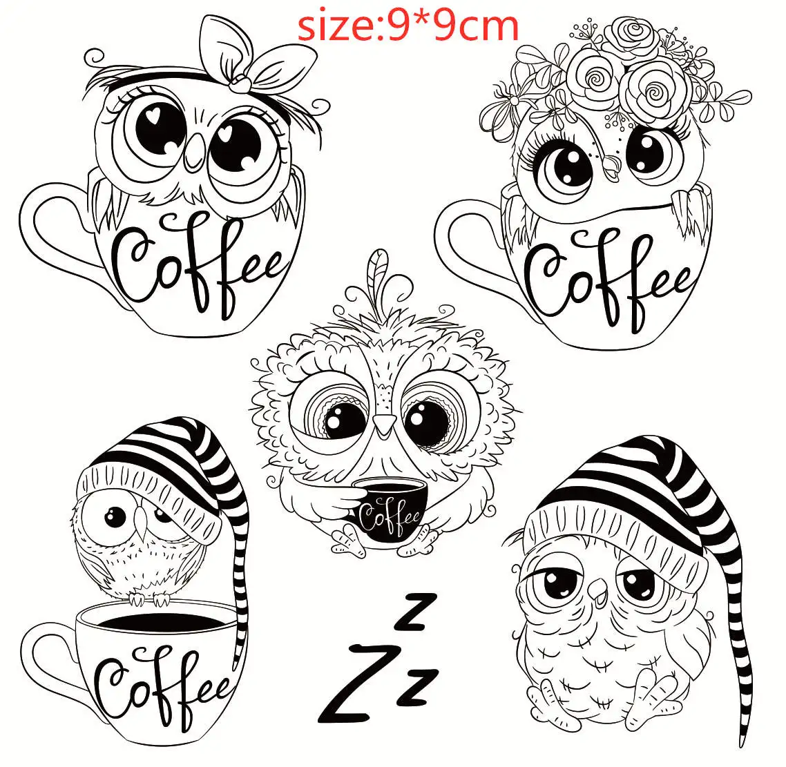 Transparent Silicone Rubber Stamp, Clear Animal, Coffee Owl, Metal Die Sheet Cling, DIY Scrapbooking, Cute Pattern Photo Album