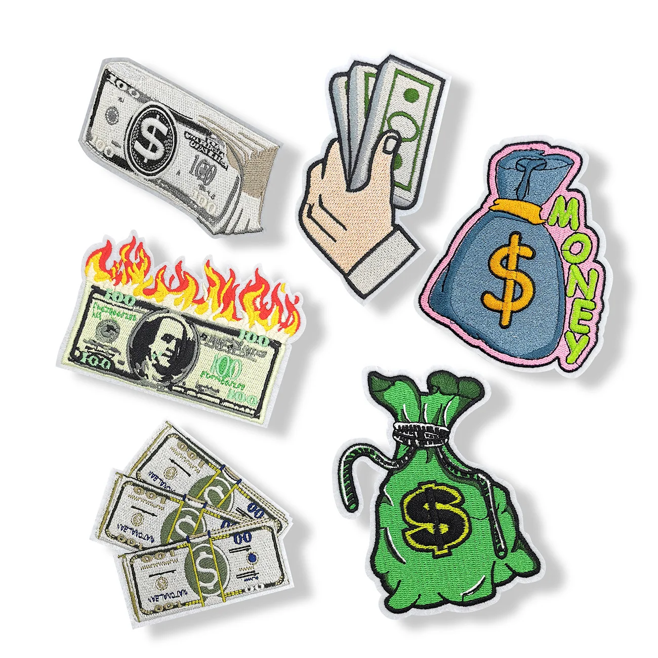 New Rich Money Dollars Iron On Patch Embroidered Embroidery Clothes Patch For Clothing Clothes Apparel Accessories