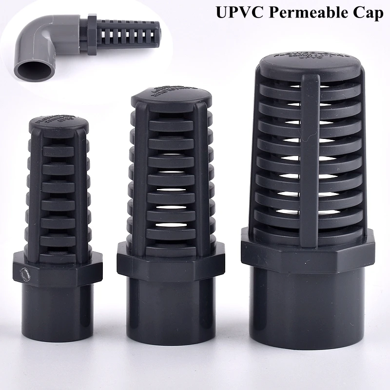 20~63mm UPVC Aquarium Filter Internal Fish Tank Water Inlet Water Pump Filter, PVC Permeable Cap Flower Basket Strainer Screen