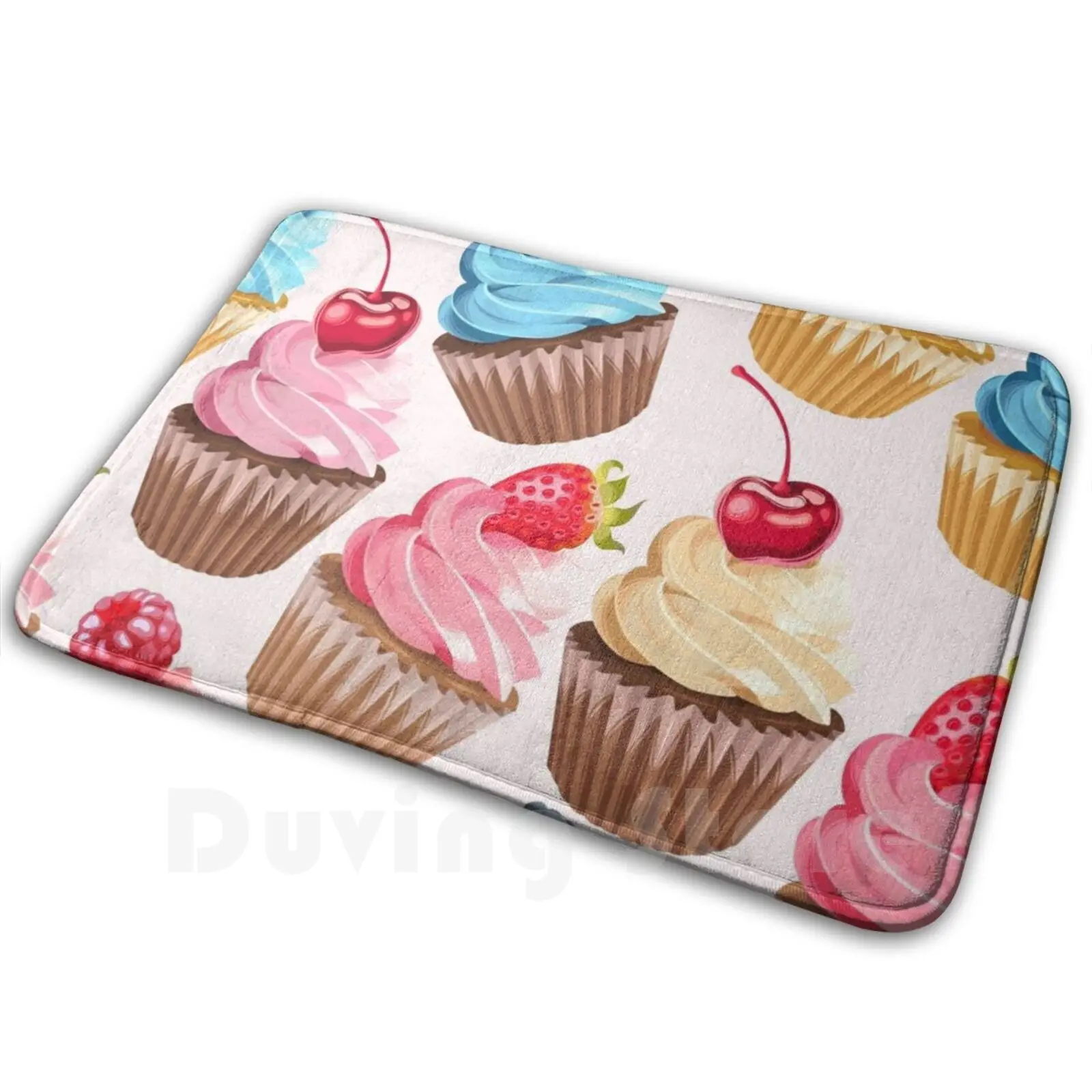 Deliciosos Cupcakes Retro, alfombra suave antideslizante, alfombra 1506, cojín, Retro, Vintage, panadería, cafetería, pastel, Cupcakes, arte de magdalenas