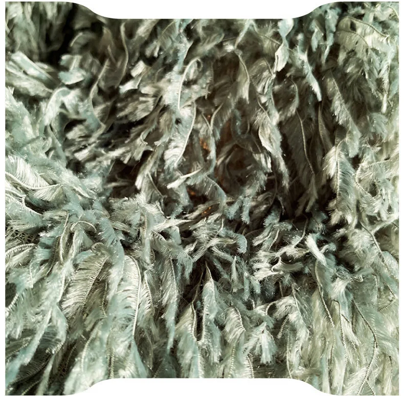 New Feather Tassel Fabric Chemical Fiber Plush Mesh Fabric DIY Dress Skirt