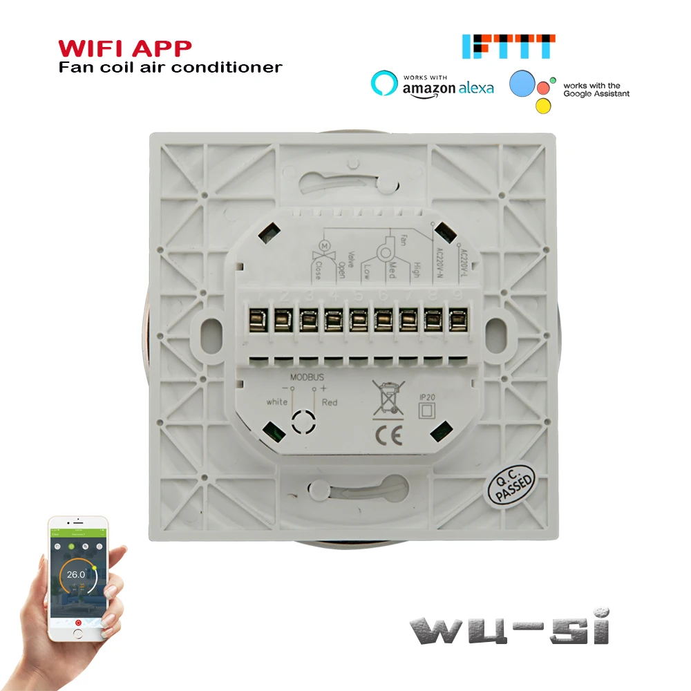 WIFI fan-coil-thermostat- 2 Rohr kühlen oder wärme, 24VAC 95-240VAC