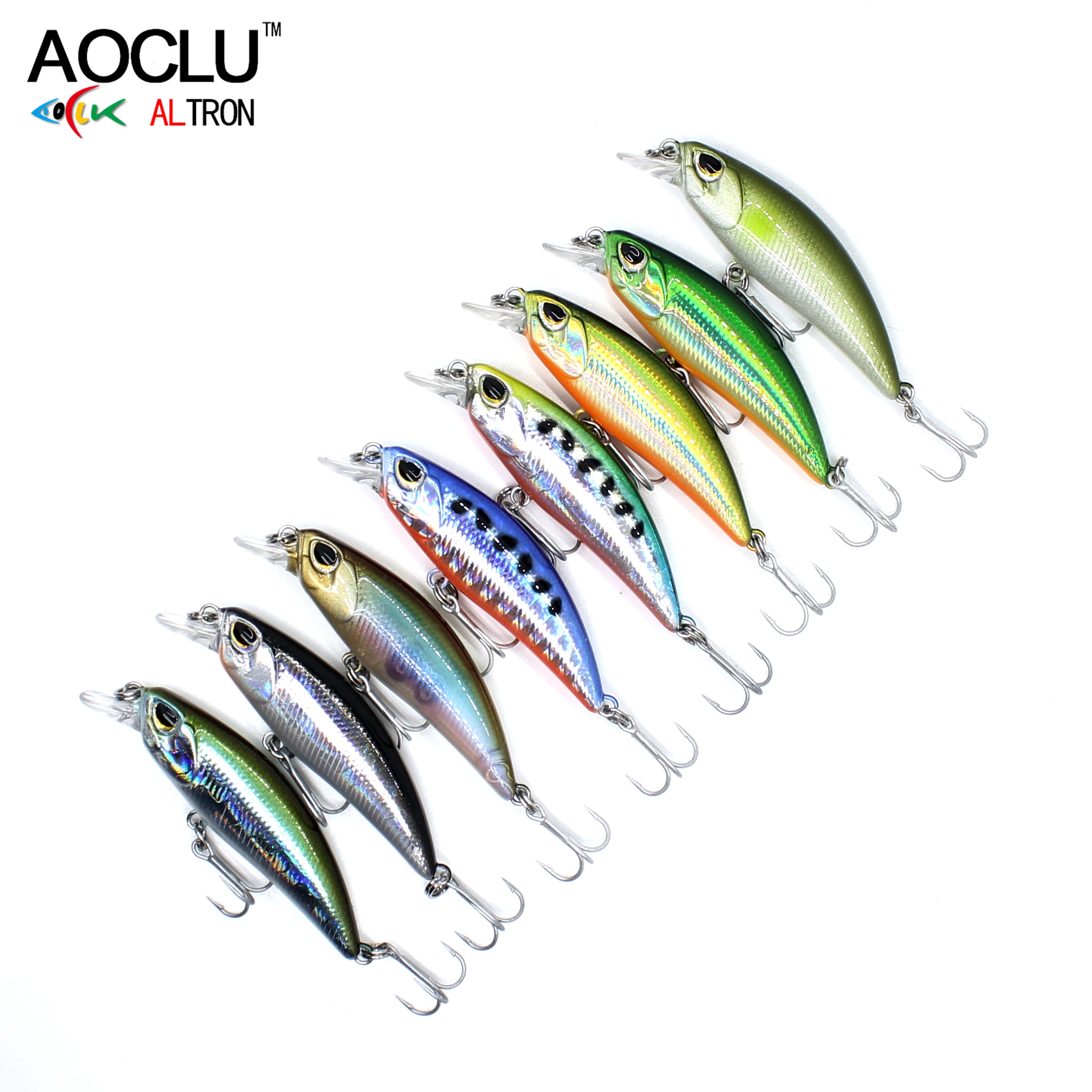 AOCLU-Sinking Wobblers Jerkbait, Hard Bait, Small Minnow Crank Lure, Freshwater, Inshore, Beach, Rock, Trout Fishing, 45mm, 4.0g