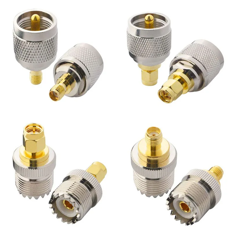 1pcs RF Connector Adapter UHF-SMA SMA Female Male To UHF PL259 SO239 Coax Coaxial For Baofeng Walkie Talkie Radio