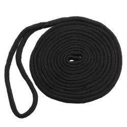 16.5FT-50FT Black DockLine Boat Dock Line Double Braided Nylon Mooring Line Anchor Rope Ultra Strong Motorboat Dock Rope #3