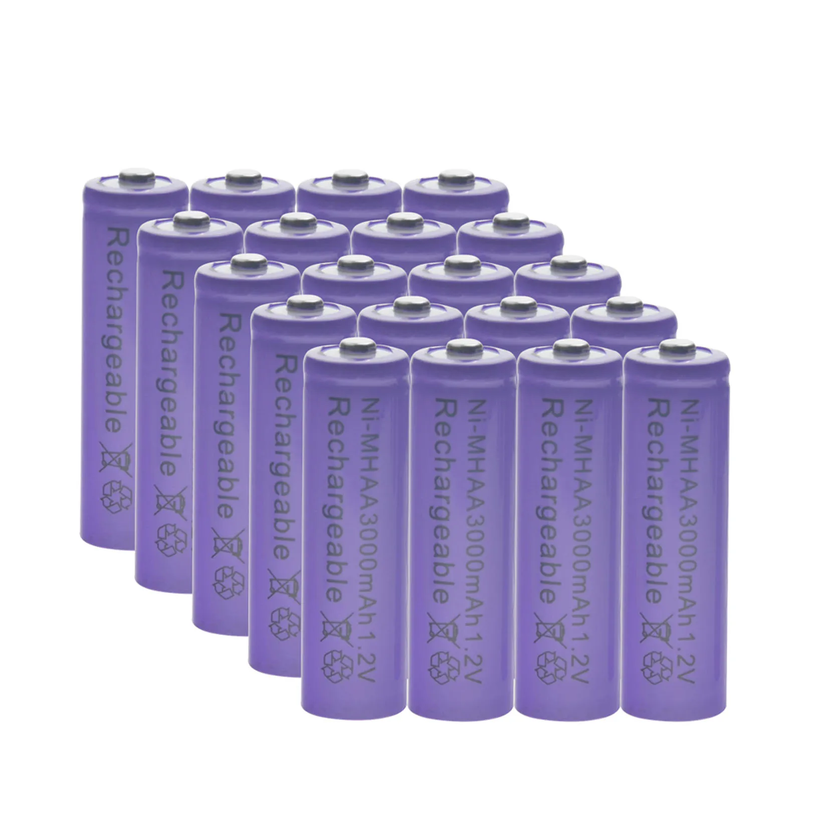 Batteria ricaricabile Ni-Mh da 20 pezzi AA 3000mAh 20 pezzi AAA 1800mAh per giocattolo MP3 RC