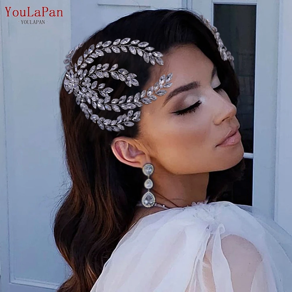 

YouLaPan Bridal Headbands Shiny Rhinestones Hair Vine Wedding Hair Accessories for Brides Headband Crystal Tiara Ornaments HP405