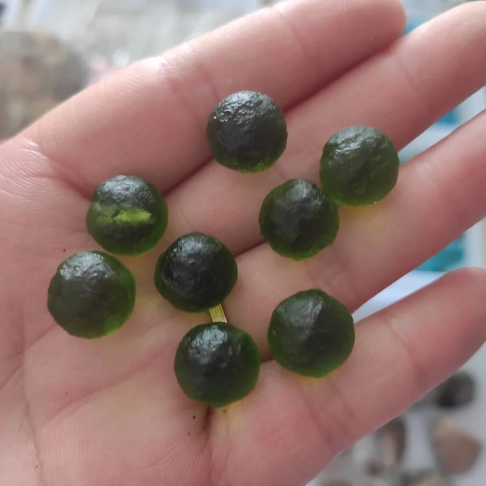 5pcs green Gem Moldavite Czech Meteorite Impact Glass Beads Rough Stone Crystal Energy Stone